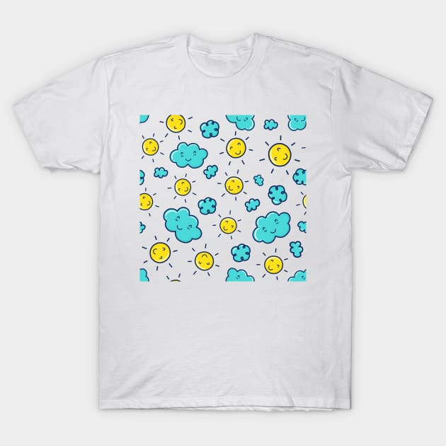 Sunshine & Clouds - Doodle T-Shirt by KindlyHarlot